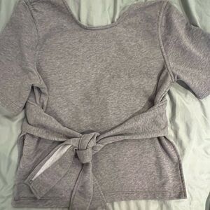 Gray Nike dry fit tied top